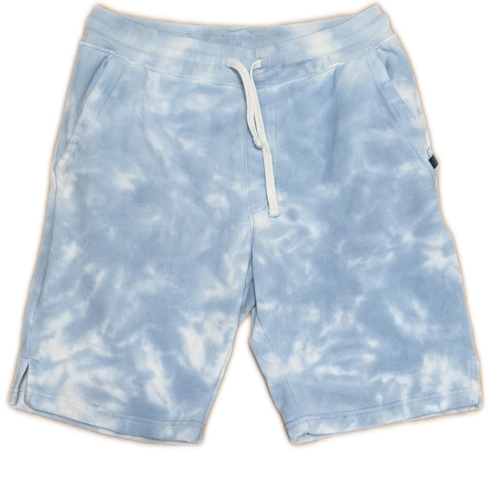 Monument light blue & white tie dye soft drawstring waist athletic shorts S